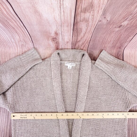 Barefoot Dreams CozyChic Lite Long Weekend Cardi Womens Large Taupe BDWCL1012 - Picture 14 of 15